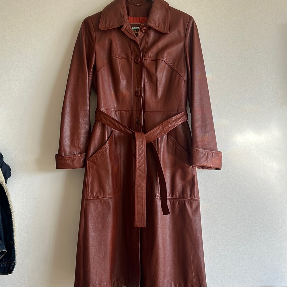 Vintage ‘70’s leather trench coat